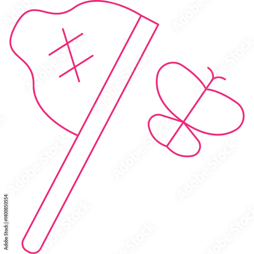 Catch Butterfly icon single vector illustration