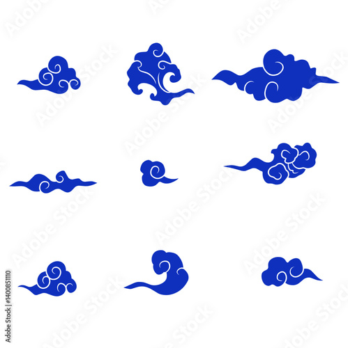 A collection of mega mendung vector backgrounds, featuring a dramatic and atmospheric design