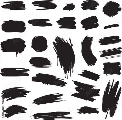Black brush strock set 