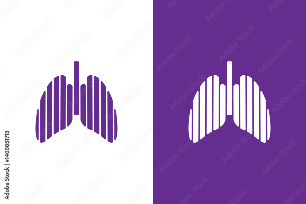 Obraz premium Premium lungs logo. Human lungs logotype design template.