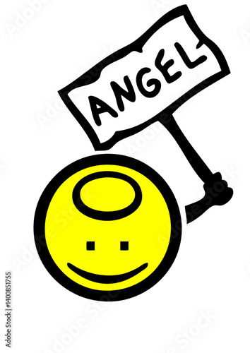 angel ange smiley pancarte symbole caractere