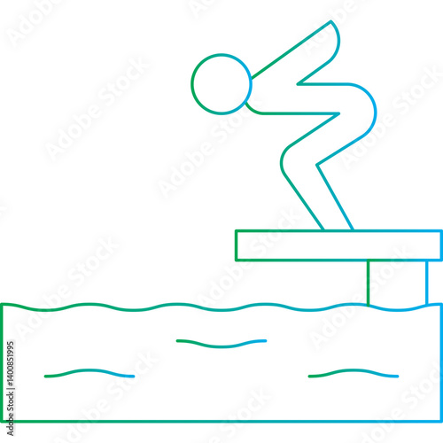 Jumping in Water icon single vector illustration