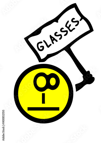 glasses lunette smiley pancarte symbole caractere