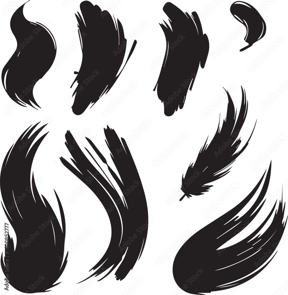 Obraz premium Black brush strock set