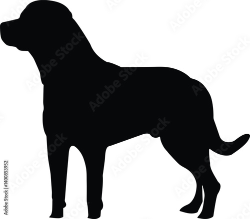 Rottweiler dog vector silhouette illustration black color