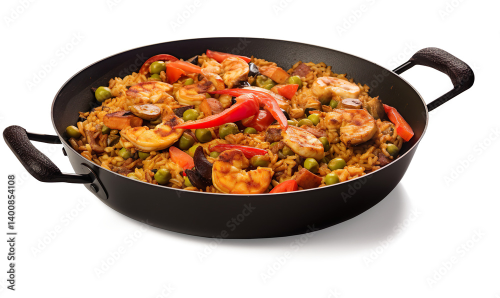 An image of a Valencian paella photo saved from above on a transparent background An image of a Valencian paella photo saved from above on a transparent background