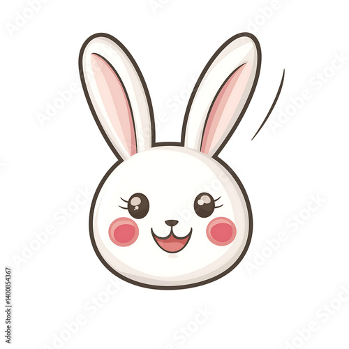 Cute cartoon bunny rabbit drawing illustration easter animal kawaii head vector graphic design character