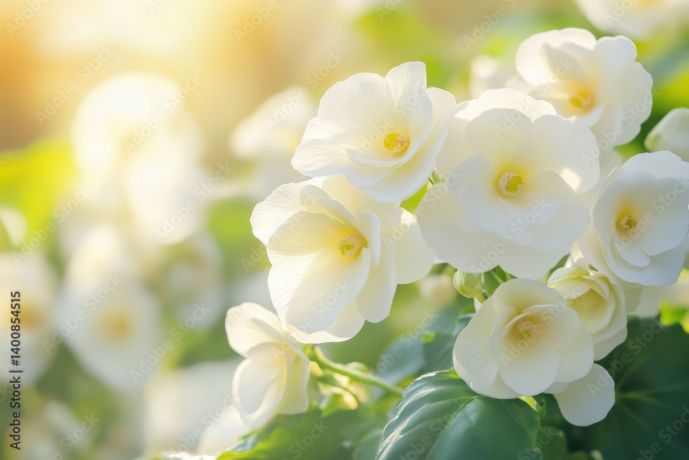 Cluster of white flowers in sunlight Cluster of white flowers in sunlight