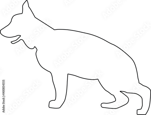 Dog in one continuous line drawing vector illustration