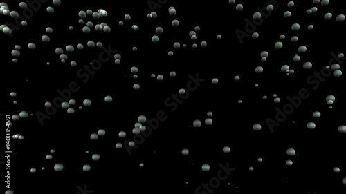 Glowing Blue Particles on Black Background – Abstract Light Bubble Effect