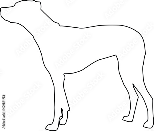 Hand drawn dog outline illustration
