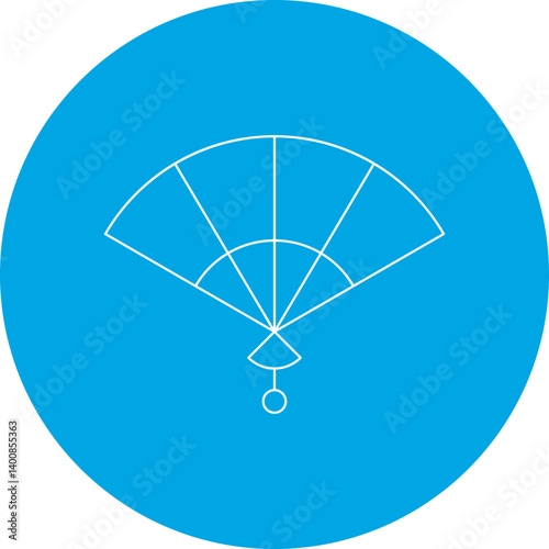 Paper Fan icon single vector illustration