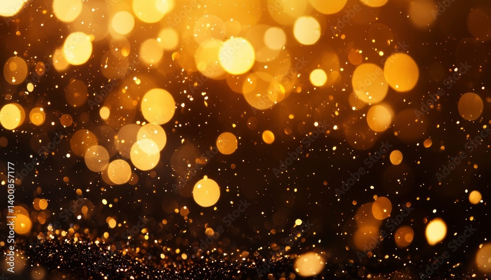Golden bokeh lights background Golden bokeh lights background