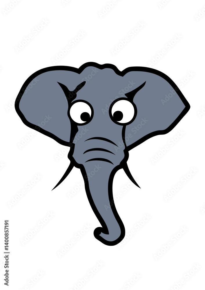 Obraz premium elephant animaux rigolo face cartoon