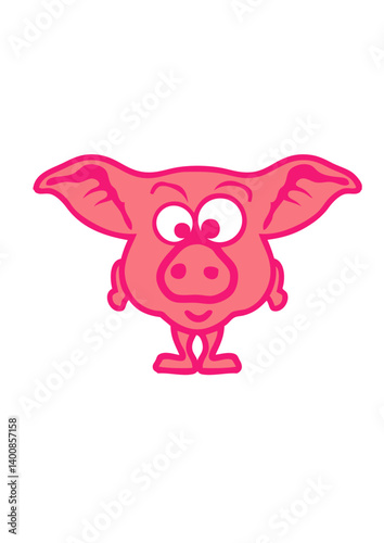 cochon animaux rigolo face cartoon