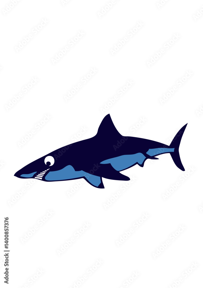 Fototapeta premium requin animaux rigolo face cartoon