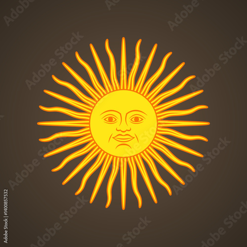 Sun of May - symbol from the flag of Argentina.