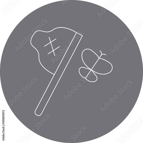 Catch Butterfly icon single vector illustration