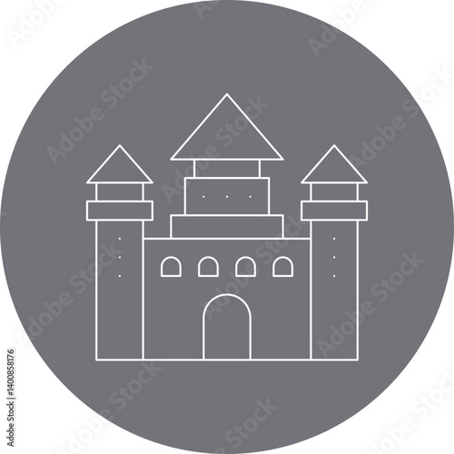Castle II icon single vector illustration