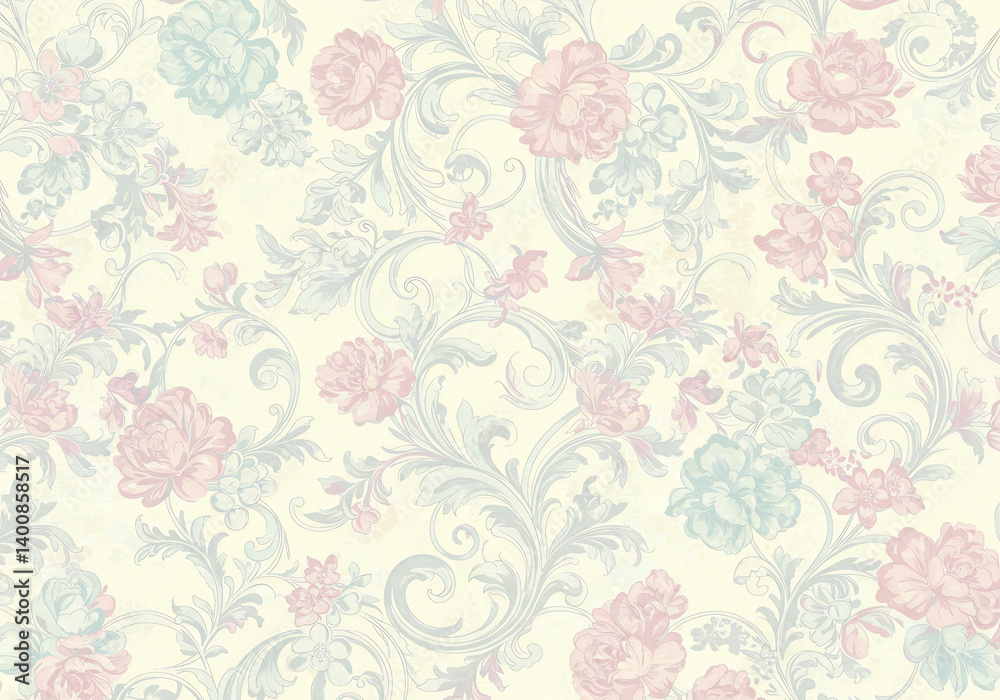 Pastel Pink and Blue Floral Pattern Background Texture Pastel Pink and Blue Floral Pattern Background Texture