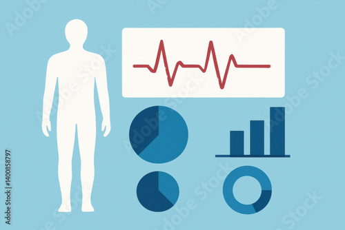 Obraz na płótnie Medical technology and data visualized in modern flat illustrations. w salonie
