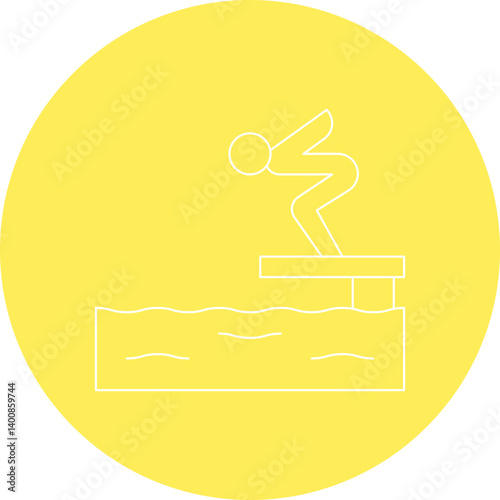 Jumping in Water icon single vector illustration