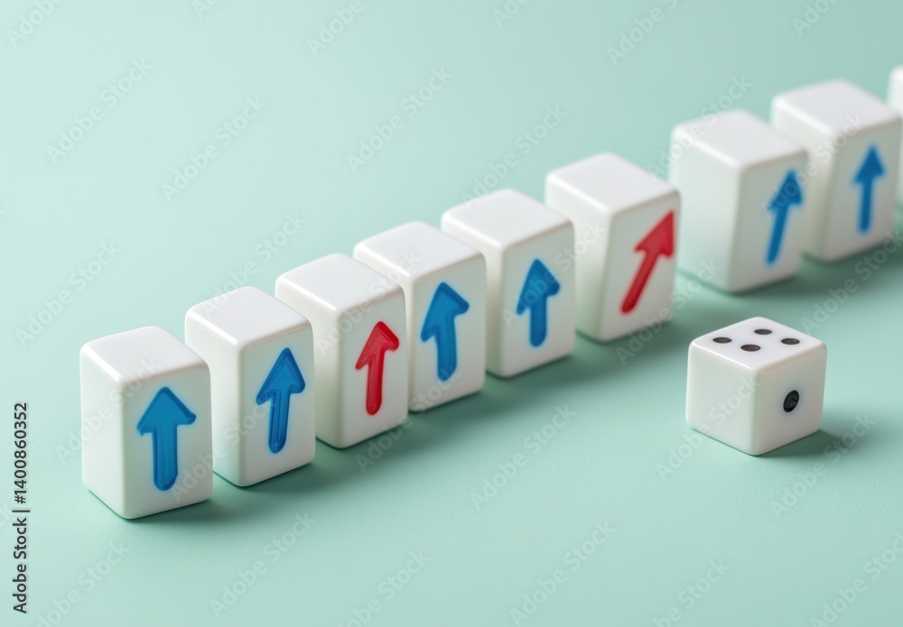 Obraz premium Growth and Opportunity: Dice and Arrows