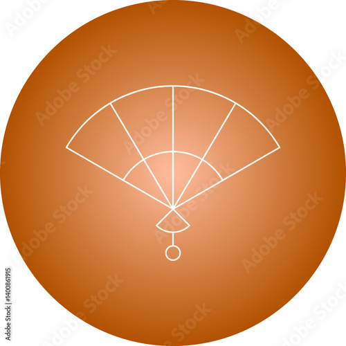 Paper Fan icon single vector illustration