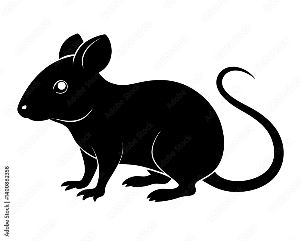 Obraz premium Mouse Silhouette Vector Design, Mouse SVG, Mouse Icon