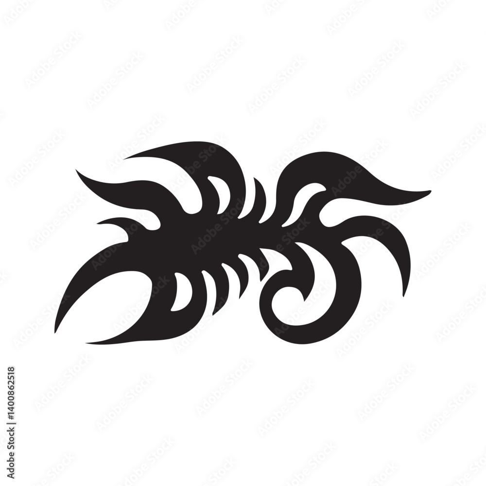 Naklejka premium silhouette of a black and white tattoo design