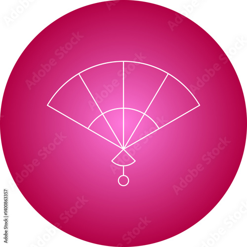 Paper Fan icon single vector illustration