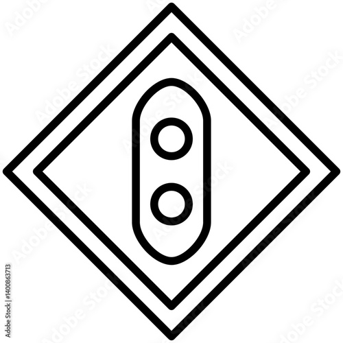 traffic signs traffic lights - outline icon