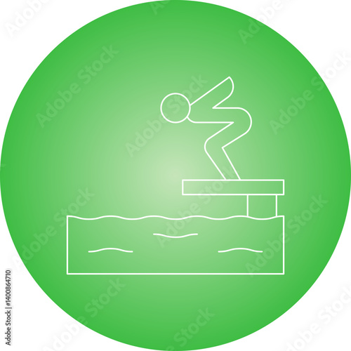 Jumping in Water icon single vector illustration