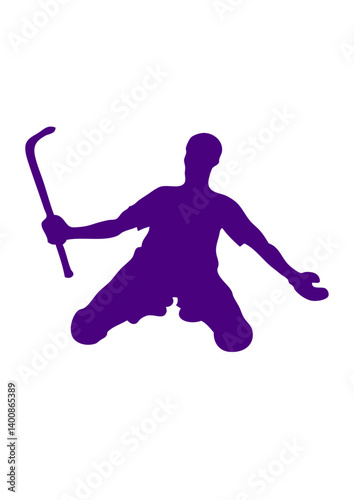 rink hockey silhouette dessin joueur