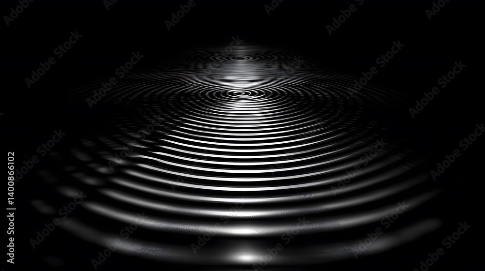 Fototapeta premium series of concentric circles with varying thicknesses, creating a hypnotic and mesmerizing visual effect on a dark background. concentric circles, hypnotic effect, mesmerizing design, circular 