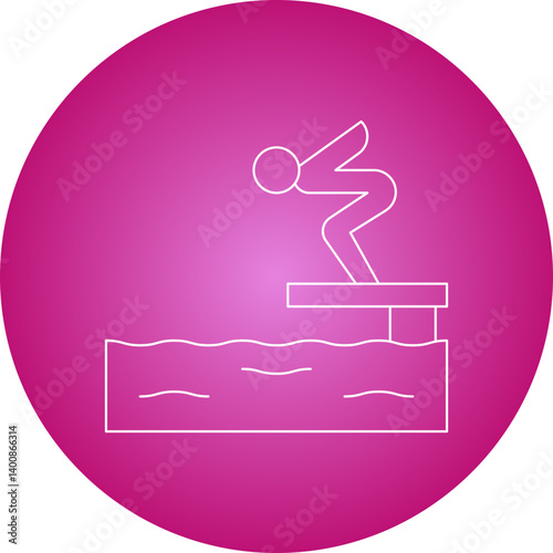 Jumping in Water icon single vector illustration