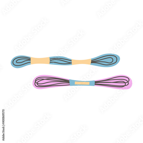 Cotton threads for embroidery. Vector illustration.