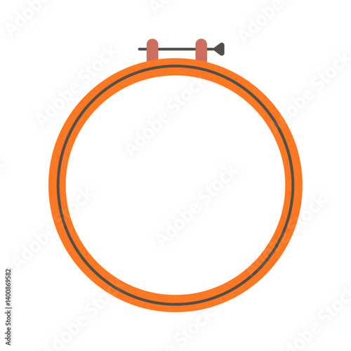 Embroidery hoop. Tool for hand embroidery. Vector illustration.