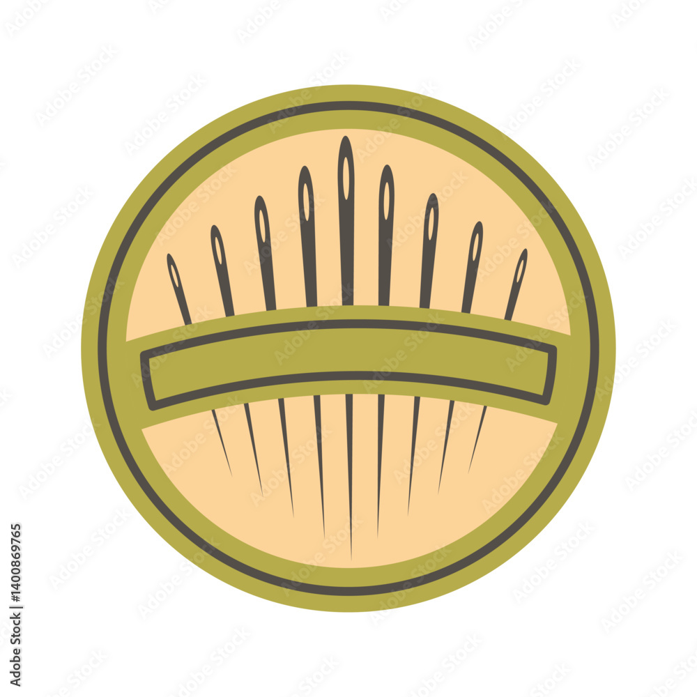 Set of sewing needles. Sewing tool. Vector illustration.