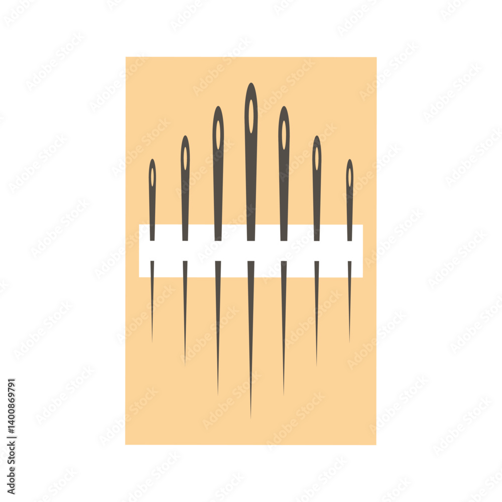 Set of sewing needles. Vector illustration.