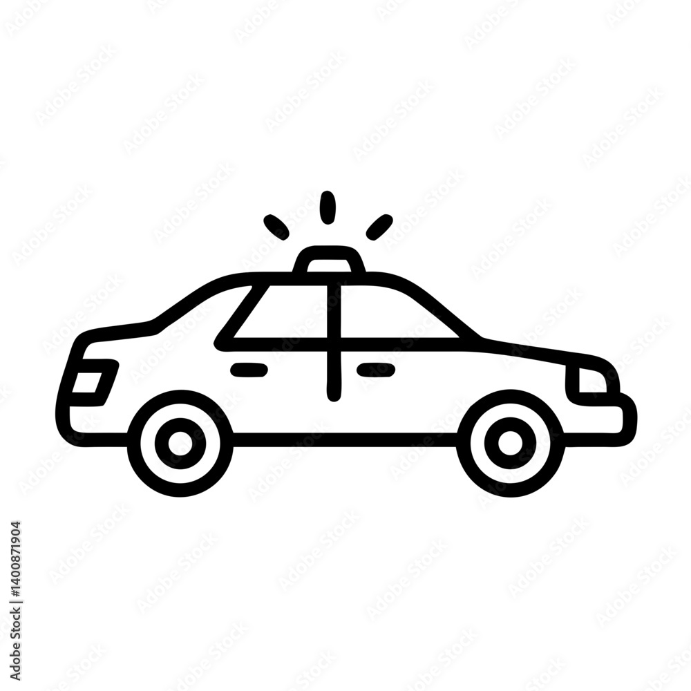 Police Car Icon for Law Enforcement and Security Themes Police Car Icon for Law Enforcement and Security Themes