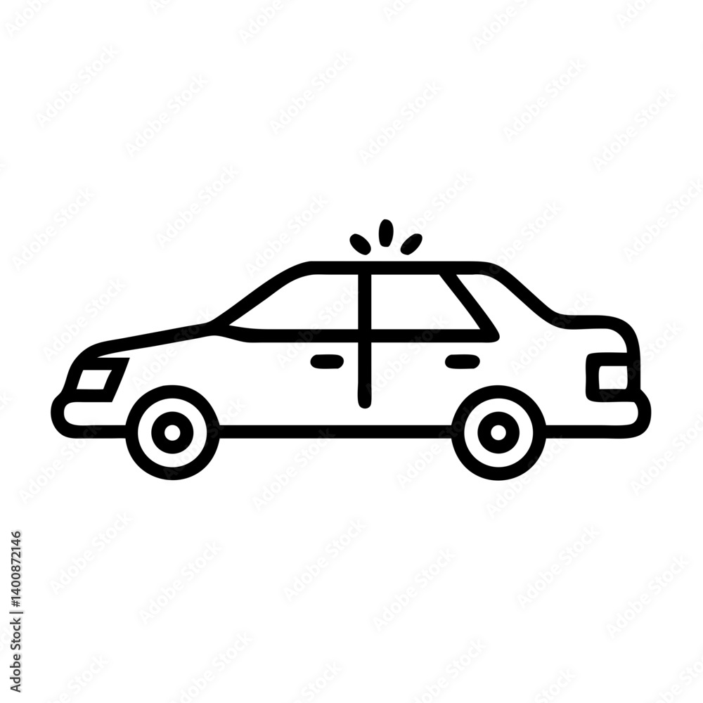 Police Car Icon for Law Enforcement and Security Themes Police Car Icon for Law Enforcement and Security Themes
