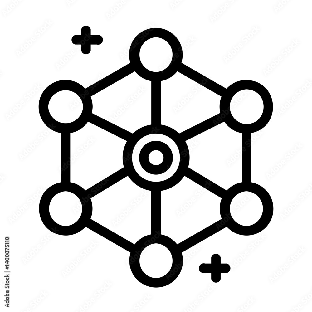 molecular Line Icon molecular Line Icon