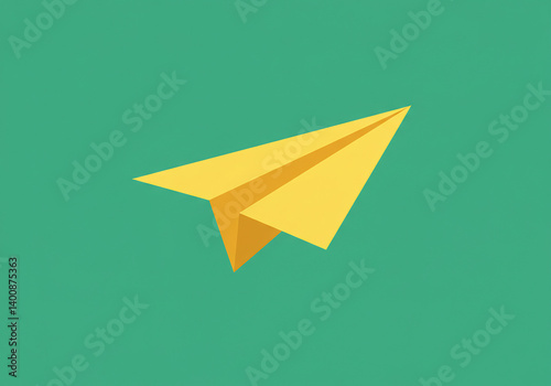 Wallpaper Mural Yellow Paper Airplane Pixel Art on Green Background Torontodigital.ca
