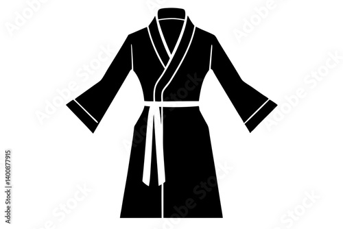 bathrobe silhouette vector illustration