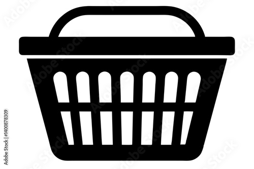 Laundry Basket Silhouette Vector Illustration