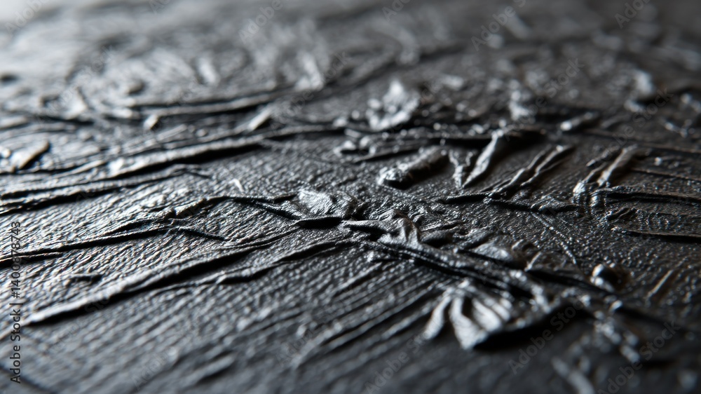 Close-up, textured black paint surface; abstract, artistic, and modern design. Close-up, textured black paint surface; abstract, artistic, and modern design.