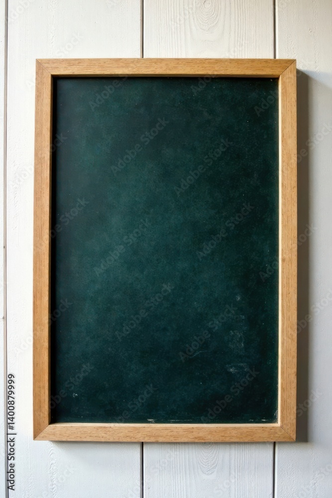 Fototapeta premium Restaurant chalkboard menu on white wooden table background, table setting, dining area