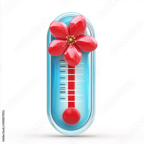 Spring allergy thermometer with flower symbol
