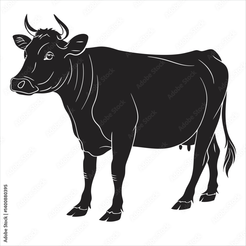 Fototapeta premium black and white cow